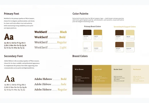 Typography and colour palette